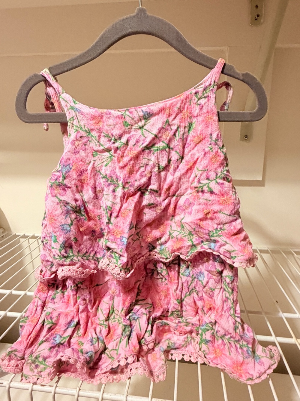 BCBGirls pink ruffle tank top girls 4T coquette girl